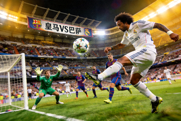 皇马对阵巴萨的足球比赛精彩瞬间