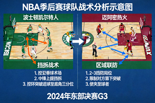 NBA季后赛球队战术分析示意图